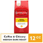 Community Coffee Coffee and Chicory Medium Roast Ground Coffee, 12 Oz, Bag