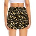thumbnail image 2 of Lsque glod Skull snake bird Printed Women's Running Shorts with Liner Pockets,Elastic Quick Dry Workout Athletic Gym Yoga Shorts,Womens High Waist Shorts-, 2 of 9
