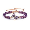 thumbnail image 4 of Amethyst Bracelet For Women Anxiety Amethyst Beaded Bracelets Butterfly Charms Healing Stone Bracelet Adjustment Bracelets Christmas Gifts For Women, 4 of 4