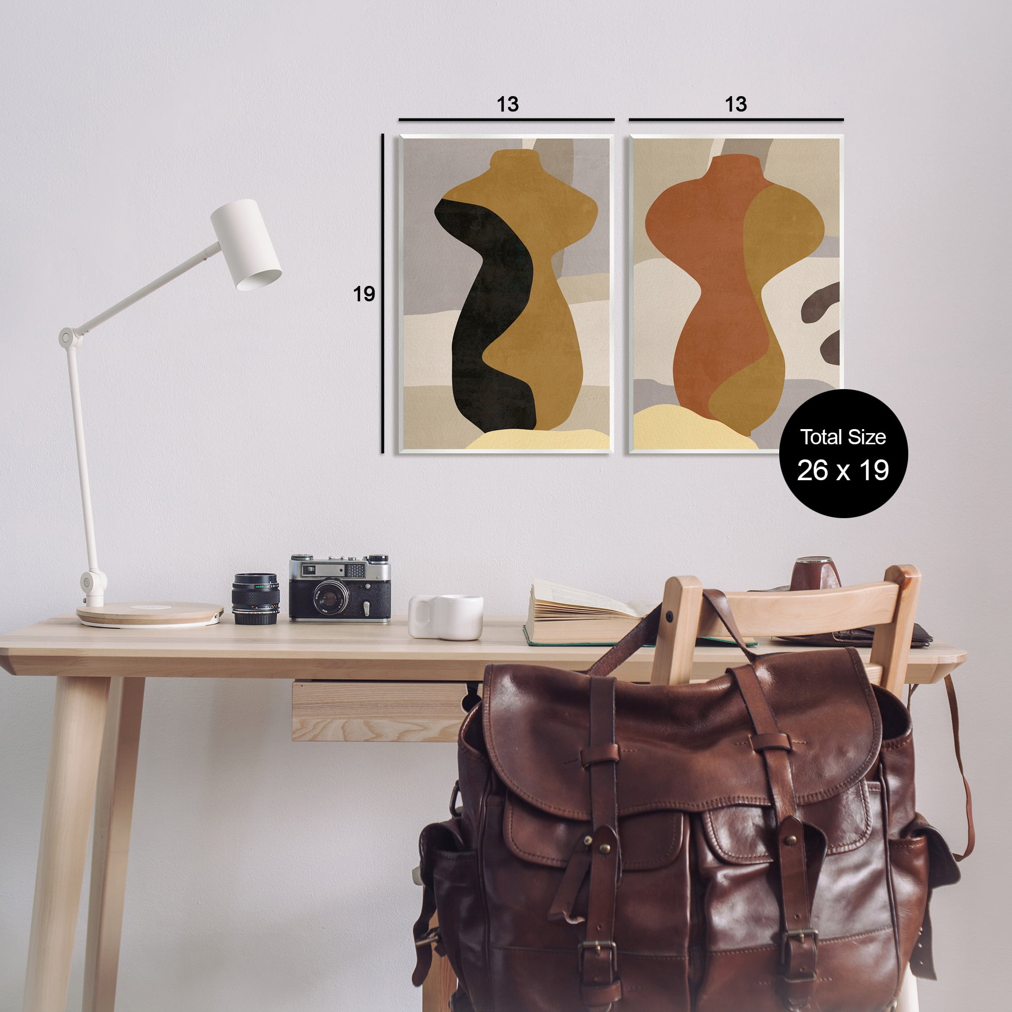 Stupell Industries Brown Boho Vases Abstract Painting Unframed Art Print Wall Art, 13 x 19