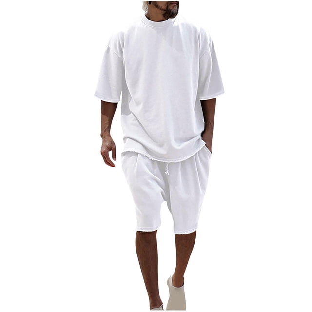 Camisas de Manga Larga para Hombres Casual Color Sólido Cuello Redondo Set de Blusa, Moda de Manga Corta para Invierno Primavera