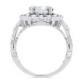 thumbnail image 5 of 3 Carat Center 6.5MM Cushion Cut Lab Created Moissanite Diamond Cushion Halo Engagement Ring For Women In 14K White Gold Over Sterling Silver(G-H Color, VVS1 Clarity 3Cttw) Size - 8, 5 of 5