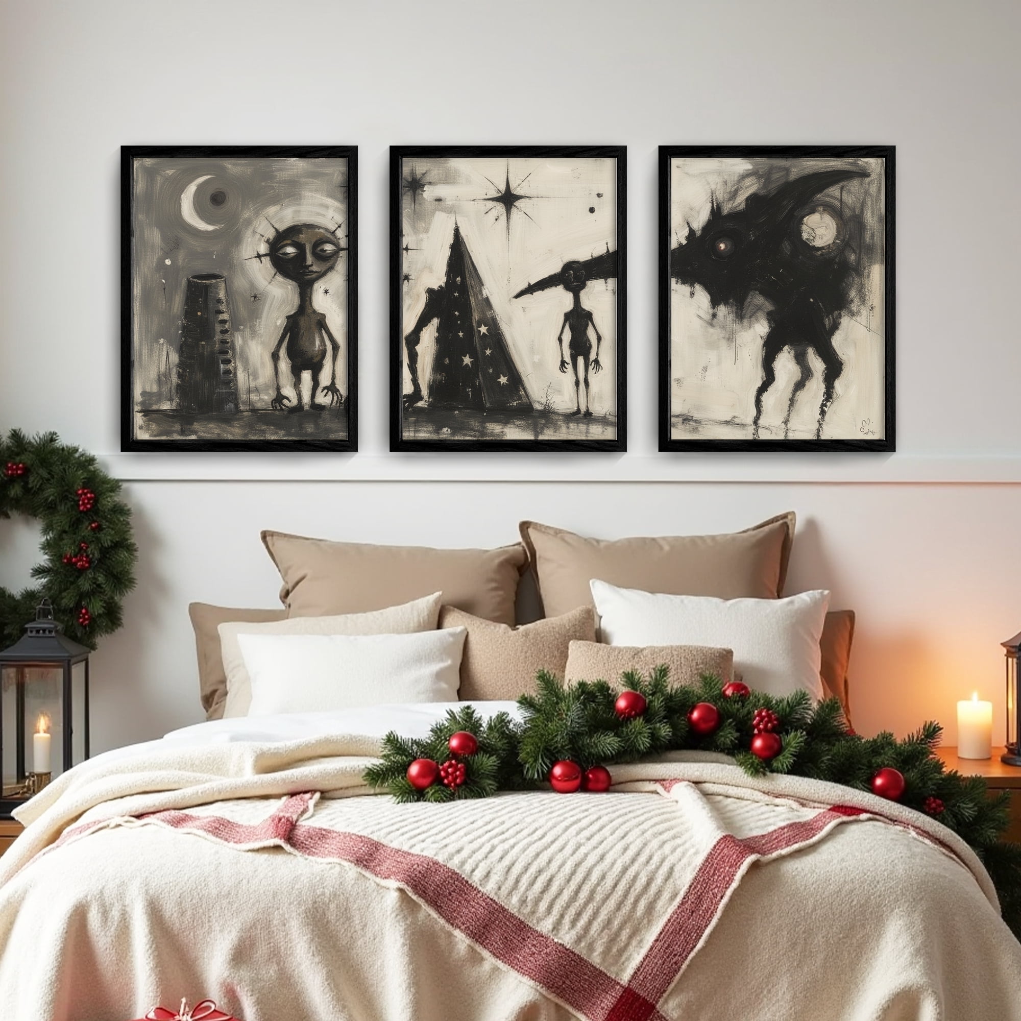 MAYEERTY Modern Abstract Wall Art Painting, Living Room Decor, Black MDF Frame, 23.6"x15.8"