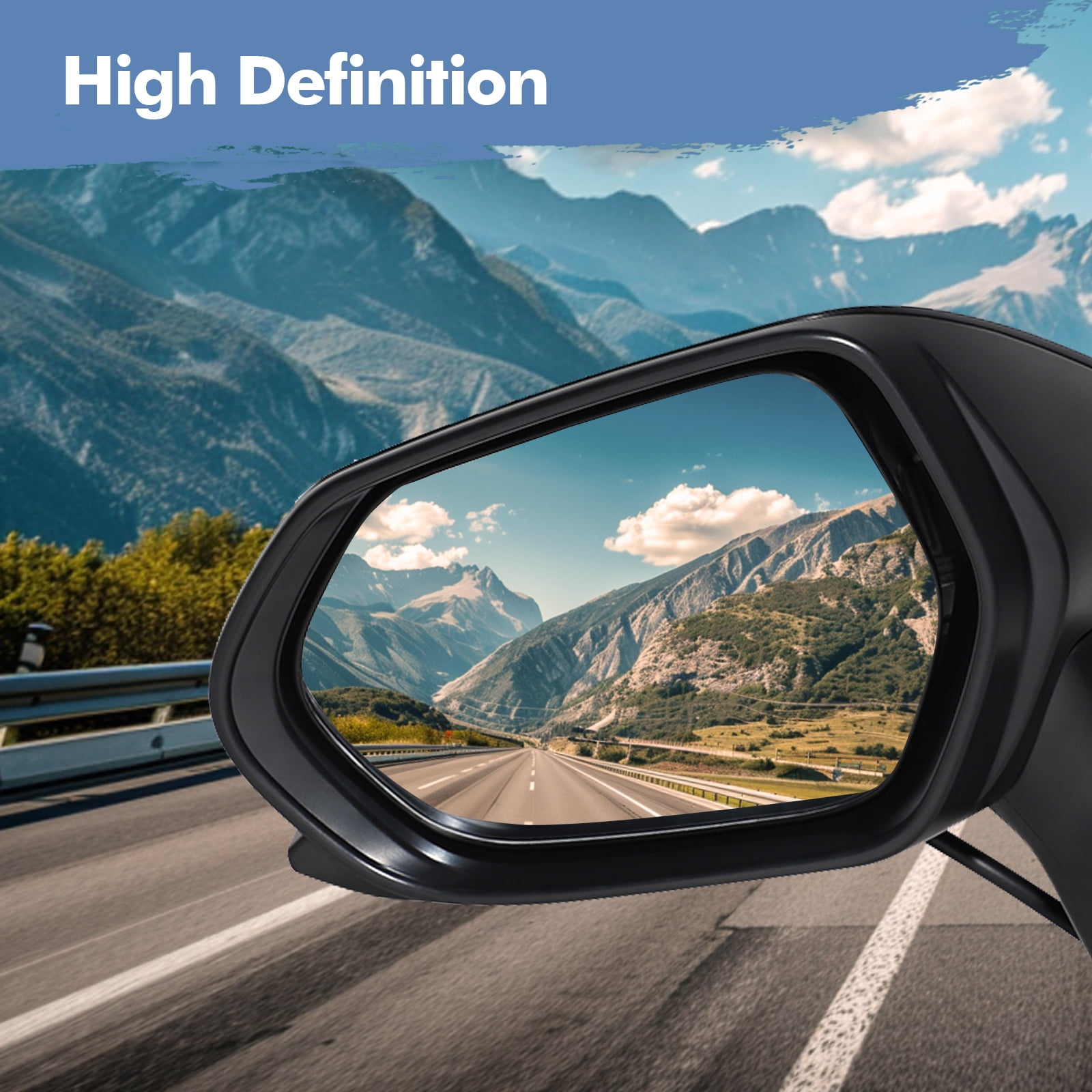 Left Driver Side Power Foldaway View Mirror Chrome/Flat Black Smooth 5H3P For 2018-2024 Toyota Camry