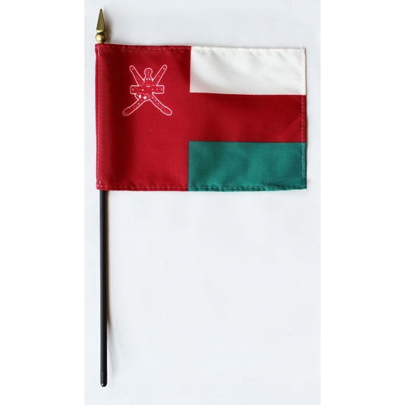 Oman - 4"X6" Stick Flag