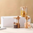 thumbnail image 4 of Transparent Glass Candy Jar with Sealed Bamboo Lid and Spoon, 4 of 5