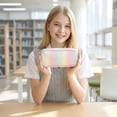 thumbnail image 5 of Double Opening Pencil Case Large Capacity, Holographic Rainbow Multi Layer Pen Bag with 3 Compartments & Slots, Expandable Oxford Cloth Stationery Organizer for Students School Office, 5 of 7