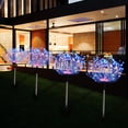 thumbnail image 2 of Juego de 4 luces solares para jardín de exterior, 480 LED, impermeables, alimentadas por energía solar, 8 modos de iluminación con control remoto, para patio, fiesta de Navidad y decoración de jardín., 2 of 5
