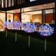 thumbnail image 2 of Juego de 4 luces solares para jardín de exterior, 480 LED, impermeables, alimentadas por energía solar, 8 modos de iluminación con control remoto, para patio, fiesta de Navidad y decoración de jardín., 2 of 5