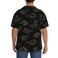 thumbnail image 5 of Vsdgher Neon Dinosaur Print Men's Wrinkle Free Untucked Cuban Shirt Business Casual Button Down Shirts Short Sleeve Shirt, 5 of 7