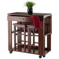 thumbnail image 6 of Pemberly Row 3 Piece Drop Leaf Counter Height Dining Set in Walnut, 6 of 7