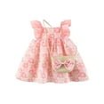 thumbnail image 1 of LUOGENLI Robe Florale Princesse Plage Vacances Sac Volants Ensemble Robe d'Été Filles Sans Manches Bébé Tout-Petit Robes Filles Robes Robe pour Filles Longueur Genou Travail 3-6 Mois, 1 of 2