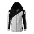 thumbnail image 3 of Mens Zipper Hoodie Splicing Large Size Sweater Jacket, 3 of 4