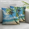 thumbnail image 3 of Orinice Palm Trees Graphic Decorative Cushion Throw Pillow Cover for Home Couch Living Room Bed Sofa 18x18in, 3 of 5