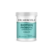 Dr. Mercola Biothin Probiotic 10 Billion CFU Dietary Supplement, 30 Servings (30 Capsules), Supports Optimal Digestion and Regularity*, non GMO, Gluten Free, Soy Free
