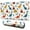 White Dinosaurs Volcanoes, variant on Long Mouse Pads for Desk,White Floral Dinosaurs Pattern Desk Mats on Top Of Desks, Desk Mouse Pad Extra Large with 3mm Non-Slip Base and Stitched Edge for Gaming,Office,Work,Home 31.5"x11.8"