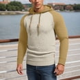 thumbnail image 1 of MHFRRA Sudadera con Capucha Informal de Manga Larga con Cuadros Pequeños y Bloques de Color para Hombre Amarillo, 1 of 3