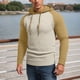 thumbnail image 1 of MHFRRA Sudadera con Capucha Informal de Manga Larga con Cuadros Pequeños y Bloques de Color para Hombre Amarillo, 1 of 3