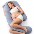 thumbnail image 1 of Almohada de embarazo Momcozy Dreamling U Pro con pierna ajustable, 1 of 9