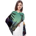 thumbnail image 4 of Halloween Cemetery Chic Chiffon Silk Scarf for Women - Lightweight and Breathable - Elegant 180x73cm Wrap for Any Occasion, 4 of 6