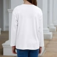 thumbnail image 3 of XADYUY Girls Long Sleeve Shirts 10-12 Crewneck Winter T-Shirts for Kids Girls Trendy Basic Girls Tops Trendy Oversized Girls Blouses,1-2 Years White, 3 of 4
