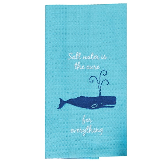 Kay Dee Designs R4084 Saltwater Whale Embroidered Waffle Towel
