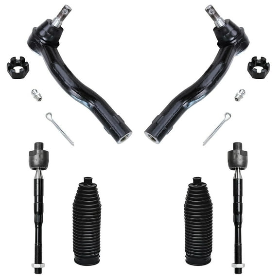 Detroit Axle - Front Tie Rods Kit for 2004-2015 Nissan Titan, 2005-2019 Armada, INFINITI QX56 QX80, 4 Inner & Outer Tie Rod Ends, 2 Boots Replacement