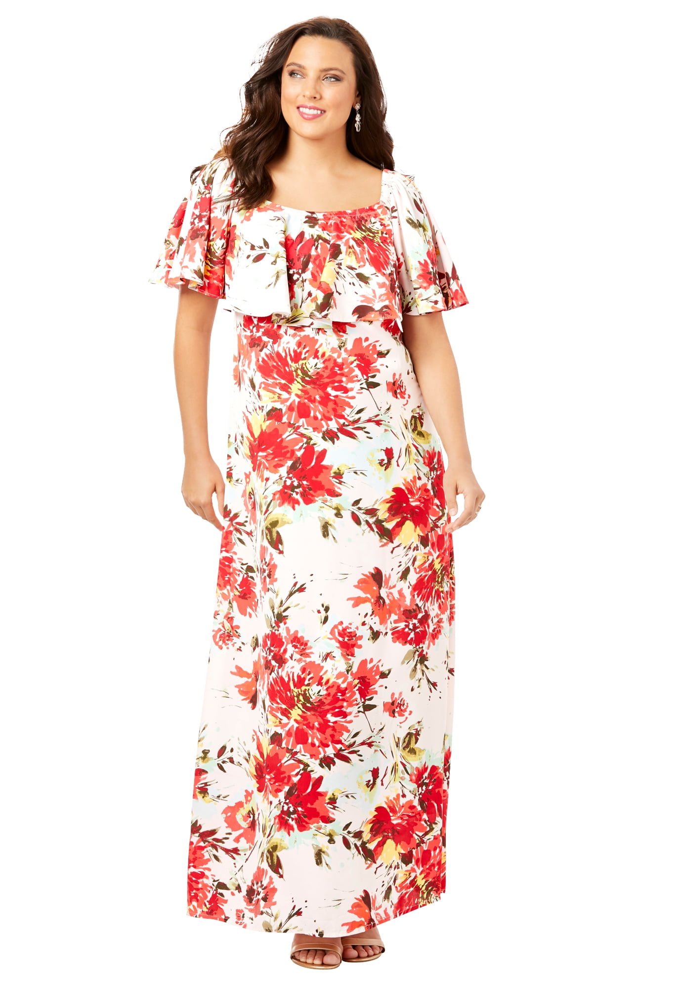 roamans plus size white dresses