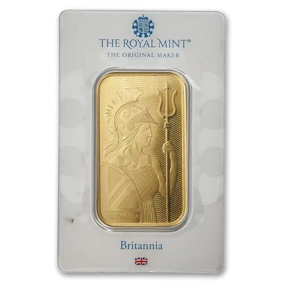 1 oz Gold The Royal Mint Britannia Bar w/ Assay Card