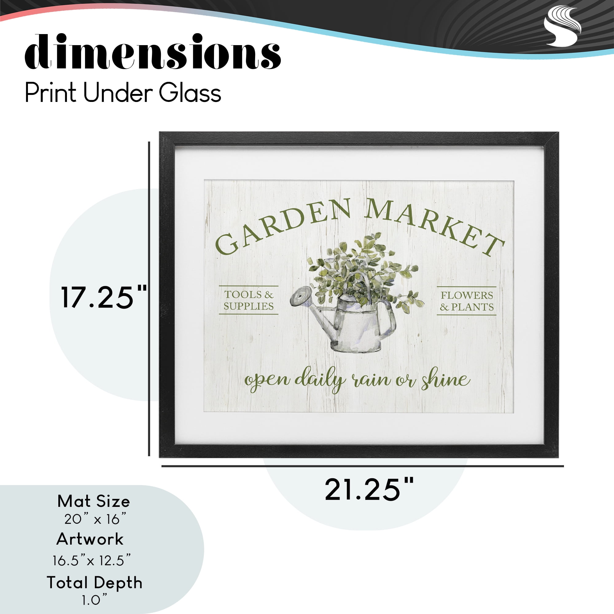 Stupell Industries Open Daily Garden Market Black Framed Print Under Glass, design by Sally Swatland
