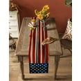 thumbnail image 4 of Hokiten Table Runners 48 Inches Long Dress Scarves, Retro American Flag Farmhouse Kitchen/Dining Table Runner, Short Coffee Tablerunners, Blue Red USA Flag Vintage Wood 13x48 Inch, 4 of 7