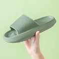 thumbnail image 6 of MIZOK Slippers for Women Men Pillow Slippers Cloud Sandals Comfy Slides Cushion Non Slip Green, 6 of 6