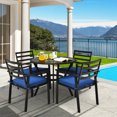 thumbnail image 1 of Costway 5PCS Outdoor Patio Dining Chair Table Set Cushioned Sofa Glass Garden, 1 of 10