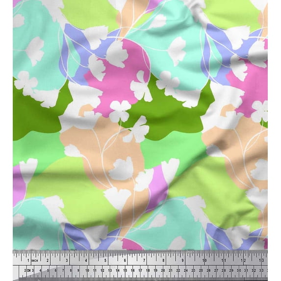 Soimoi Cotton Poplin Fabric Floral Shirting Printed Craft Fabric by The Yard 42 Inch Wide