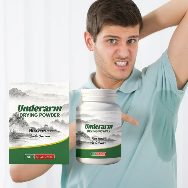Talco secante para axilas, gran capacidad, absorbe el sudor, desodoriza, refresca, 50 g. Cuidado de la piel.