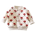 thumbnail image 4 of enyan Toddler Fall Winter Sweater Cartoon Print Cotton Cardigan Knit Sweatshirt Little Boys Girls Warm Clothes（White,18-24 Months）, 4 of 4