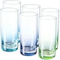 13 Ounce Multicolor Highball Drinking Glass,Cylindrical Shape,for Water, Beverage,Juice, Wine,Beer and Cocktail,Set of 6_Special Gift