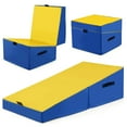 thumbnail image 1 of Costway Gymnastics Tumbling Mat Folding Incline Yoga Mat with Non-slip PVC Leather Yellow, 1 of 10