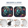 thumbnail image 6 of Daiia Colorful Flower Tiger 2PCS Car Windshield Sun Shade, Foldable Sun Shield for Car Front Window, Auto Sun Blocker Visor Protector Universal for Truck SUV Pickup-Large, 6 of 7