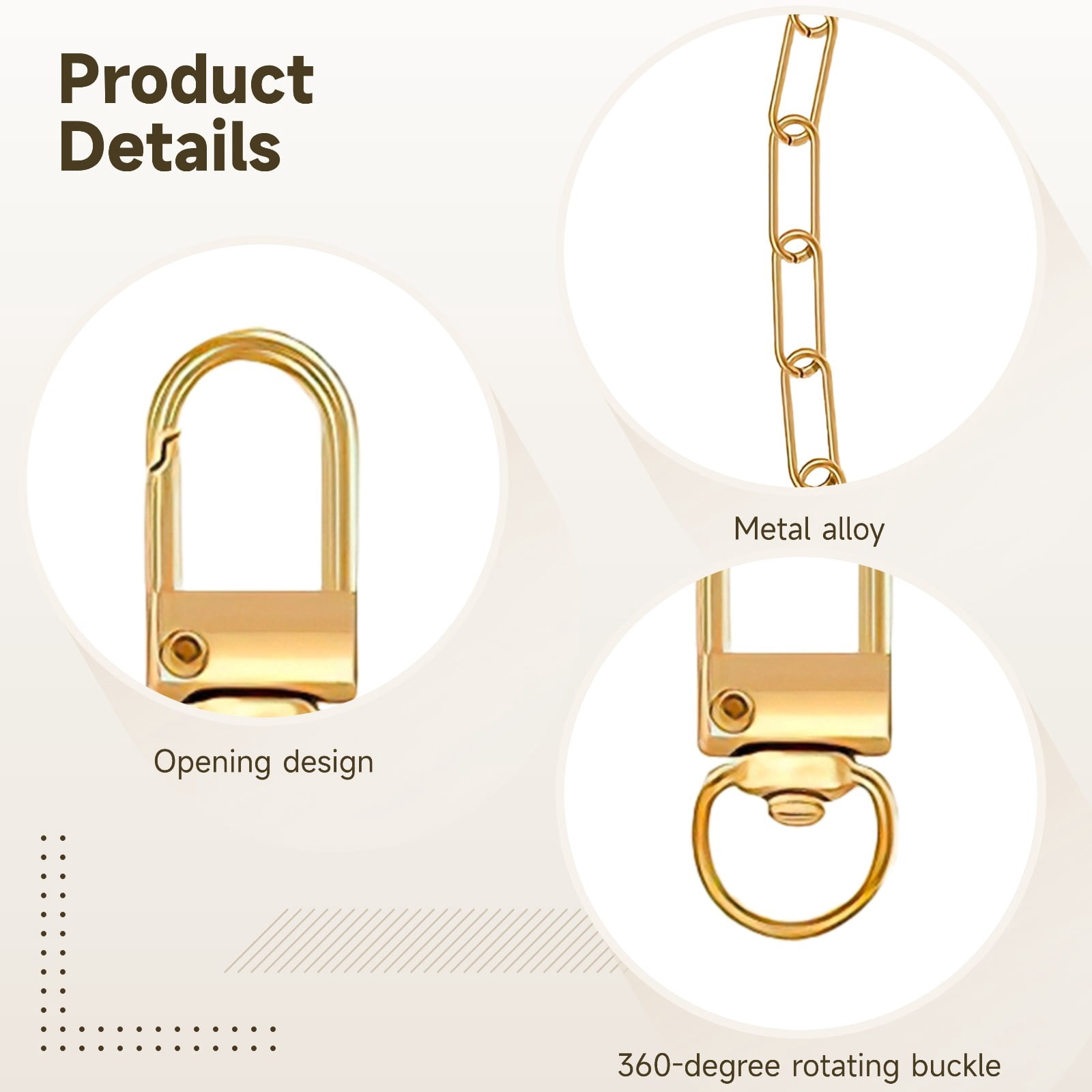 100 Pcs Gold Keychain Making Kit, Including 50 Pcs Key Clasps and 50 Pcs Key Chains, 360° Swivel Lobster Clasp, Long-Term Metal Key Ring Charms for DIY Crafts, Bag Charm Kit