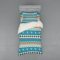 thumbnail image 2 of Ambesonne Tribal Bedding Set 4 Pcs, Floral Aztec Art Pattern, Queen, Blue Orange and White, 2 of 3