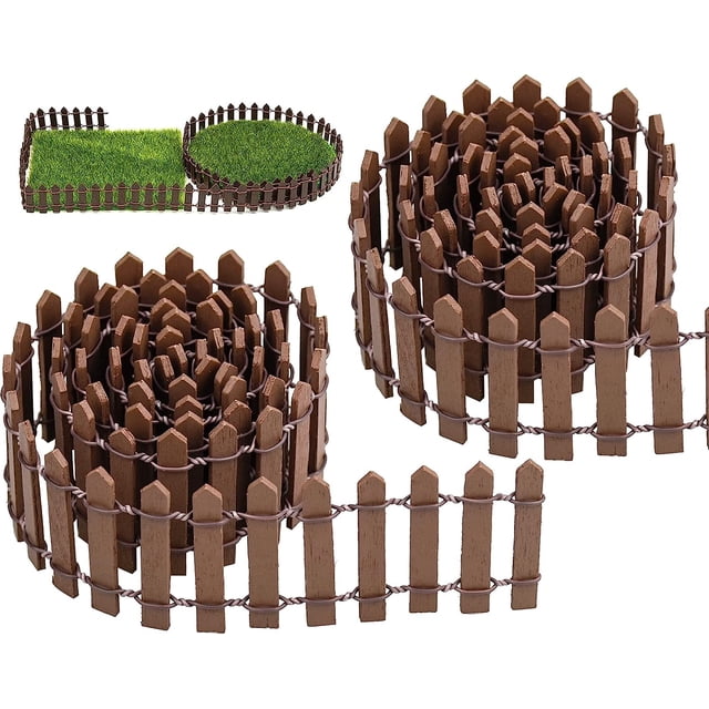 Paquete de 2 vallas de madera NQ 90 x 5 cm Decorativa para jardín de hadas