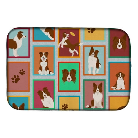 

Lots of Red Border Collie Dish Drying Mat 14 in x 21 in