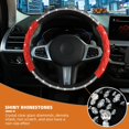 thumbnail image 3 of Diamond Steering Wheel Cover ，with Bling Crystal Rhinestone,Delicate and Anti-Slip Sparkly Sedan Steering Wheel Cover ，Adaptable to 14.5-15 inches Car Wheel Protector for Women Girl ，Black & Red, 3 of 14