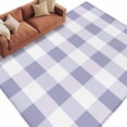 thumbnail image 2 of Purple Plaid Area Rug 6x9 FT, Non Slip Living Room Throw Carpet, Spring Summer Farmhouse Buffalo Checkered Washable Soft Large Floor Carpet Non-Shedding Rug for Bedroom Dining Room Play Room, 2 of 9