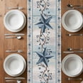 thumbnail image 4 of Table Runner 60 Inches Long for Kitchen Dining, Texas Star Blue Dresser Scarf Farmhouse, Dining Table Decorations for Wedding/Parties, Farmhouse Country Branches Wooden Grain 13 x 60 In, 4 of 8