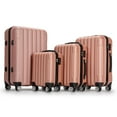 thumbnail image 3 of GVN Luggage Set, Carry on Suitcase Sets,Vertical Pattern Four-In-One Universal Wheel With Handle Trolley Case 16In 20In 24In 28In- Rose Gold, 3 of 14