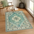 thumbnail image 4 of Wonnitar 3'x5' Rugs for Entryway, Machine Washable Kitchen Area Rug Non Slip Bedroom Rug, Oriental Vintage Soft Kid Pet Friendly Printed Indoor Throw Carpet for Bedside Bathroom Decor, 4 of 8