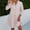 Pink, variant on Women's V Neck Dress, Long Sleeve Button Down Shirt Dress, Plaid Midi Dress with Pocket, Casual Loose Fit A-Line Dress for Daily Wear