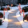thumbnail image 6 of KOYPTL Christmas Decorations for Outdoor 5-In-1 Solar Ground Stake Lights Snowman Design With Scarf Hat Candy Cane Outdoor Xmas Decor for Yard Lawn Garden Patio Holiday Ambiance Lights, 6 of 6